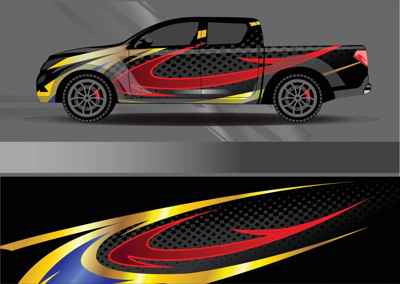 Racing car wrap design vector for vehicle vinyl sticker and automotive decal livery