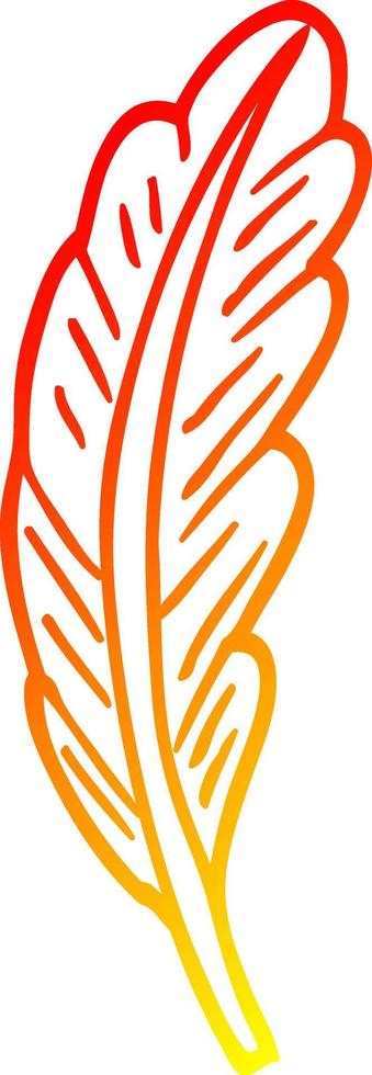 warm gradient line drawing cartoon white feather vector