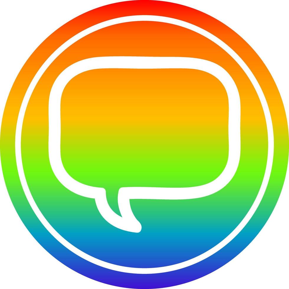 speech bubble circular in rainbow spectrum vector