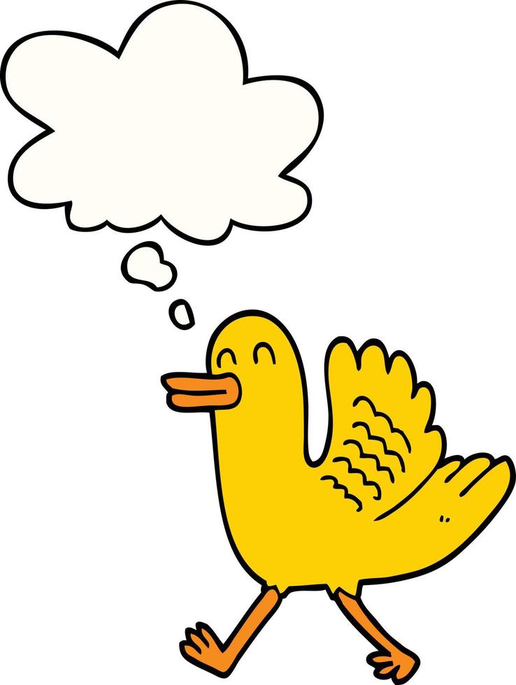 cartoon duck and thought bubble vector