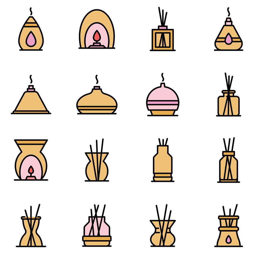 Diffuser icons set vector flat