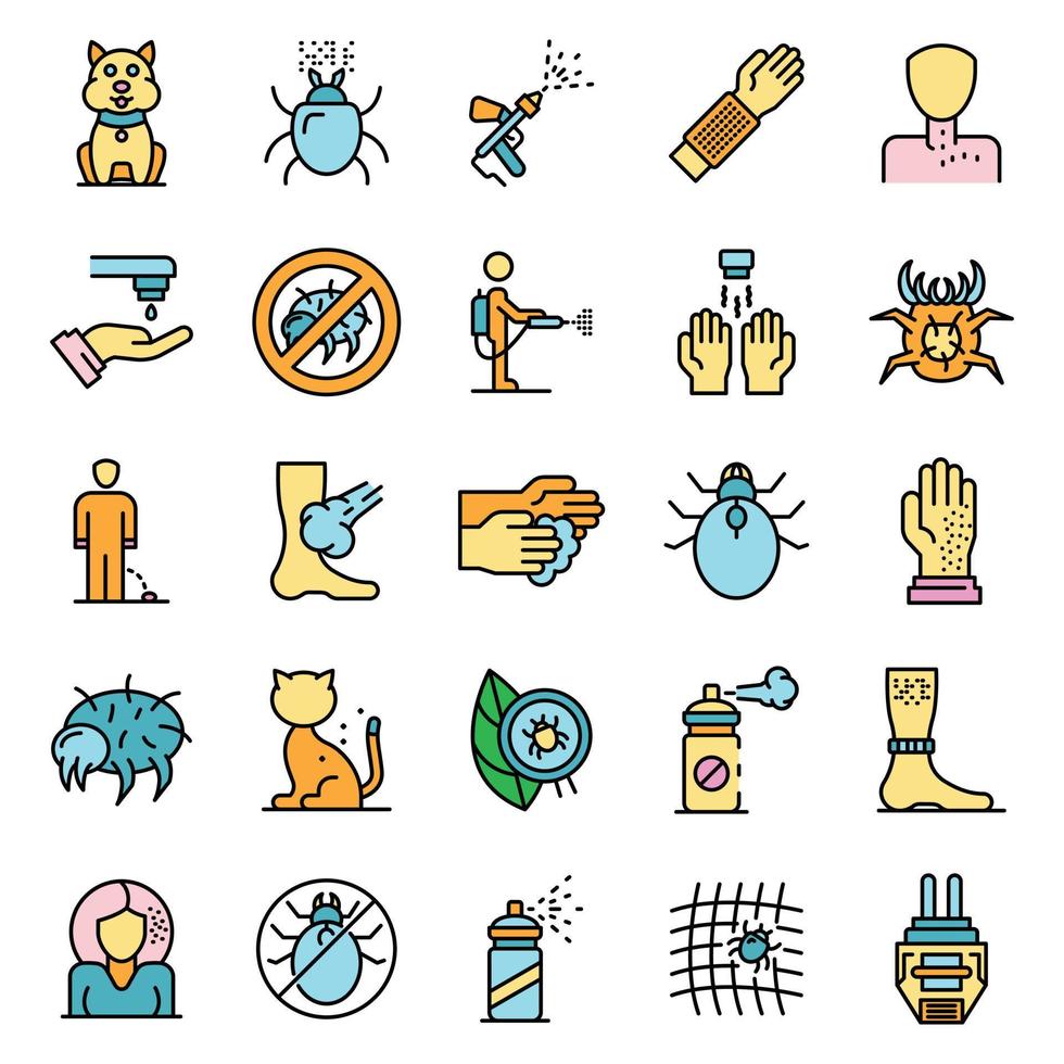 Mite icons set vector flat