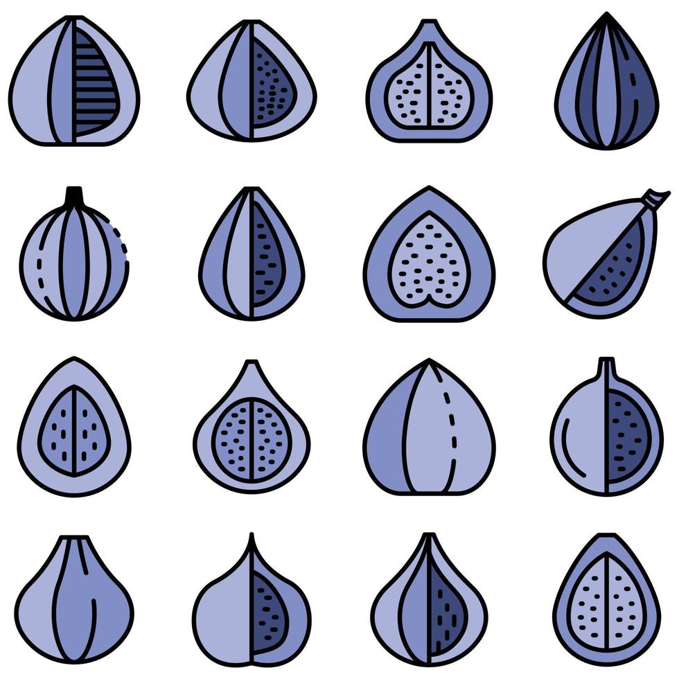 Figs icons set vector flat