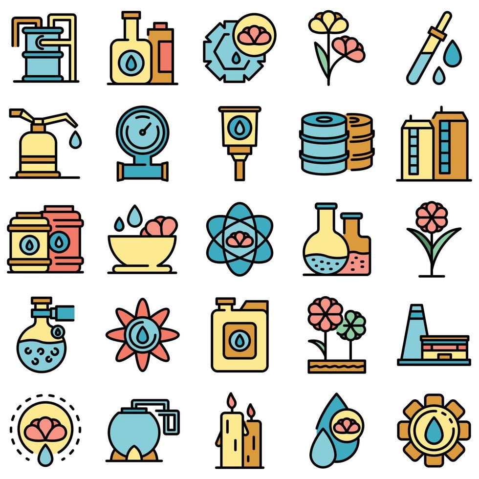 Canola icons set vector flat