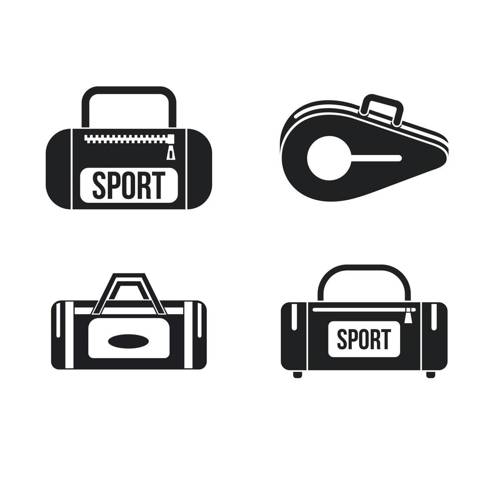 conjunto de iconos de bolsa deportiva, estilo simple vector