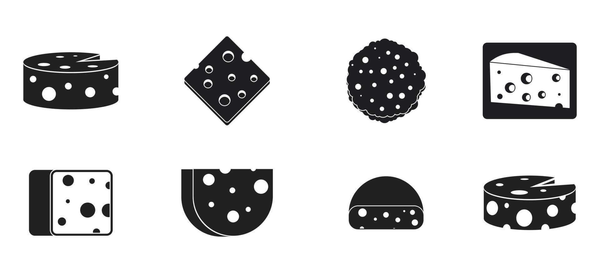 Cheese icon set, simple style vector