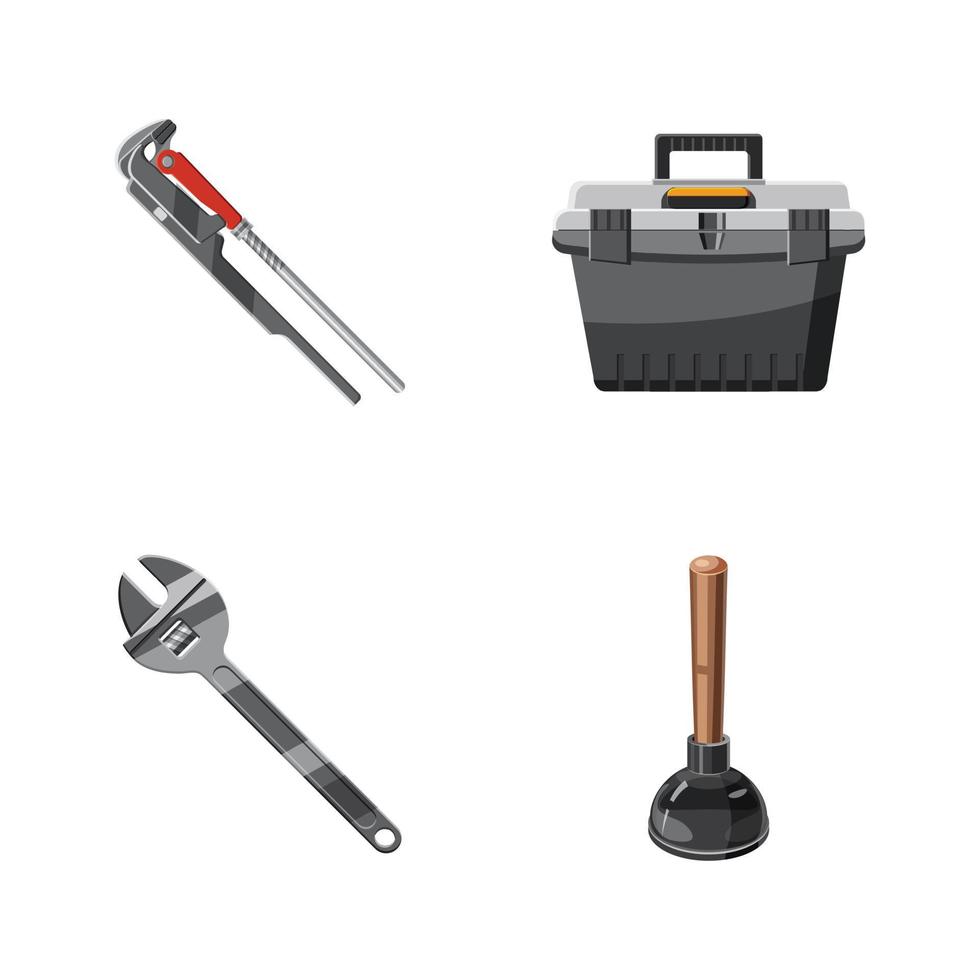 conjunto de iconos de herramientas de baño, estilo de dibujos animados vector