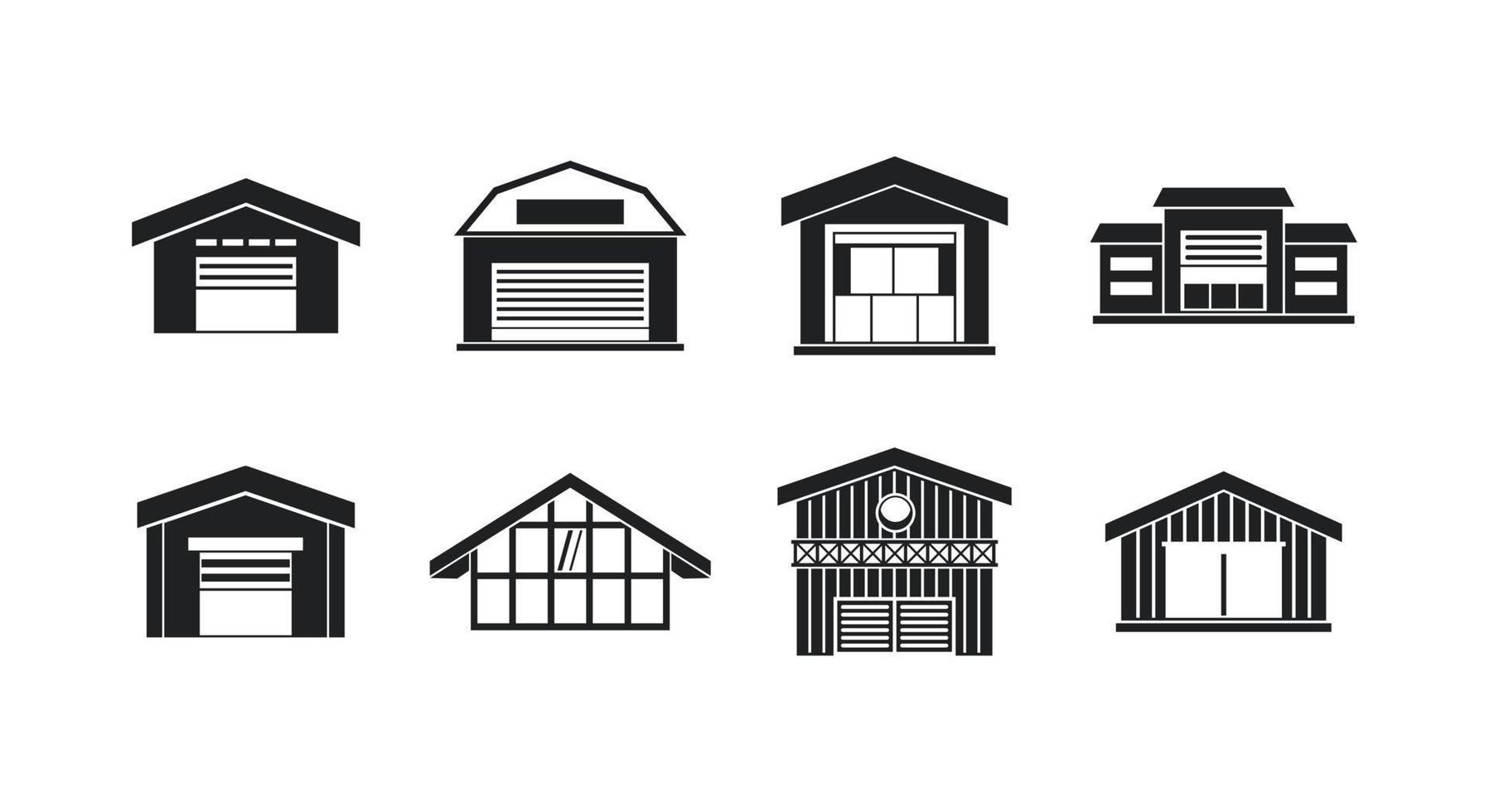 Warehouse icon set, simple style vector