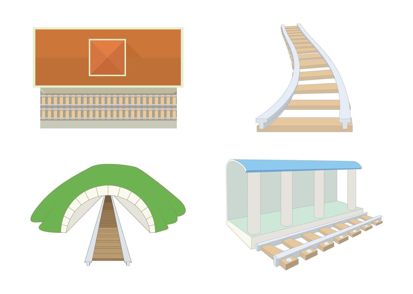 rails with wooden sleepers vector illustration 516401 Vector Art