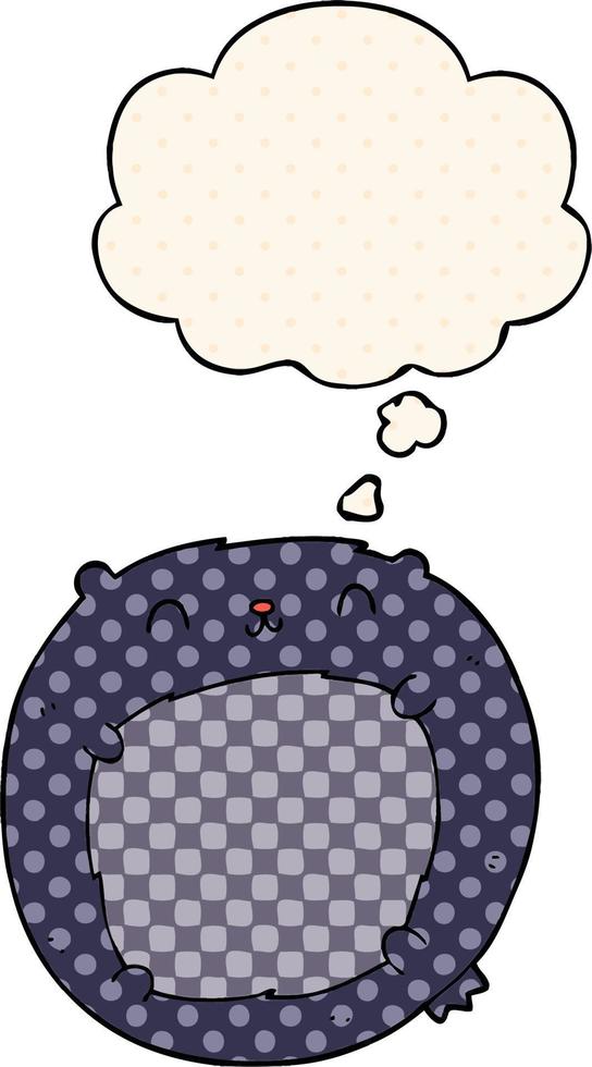 cartoon bear and thought bubble in comic book style vector