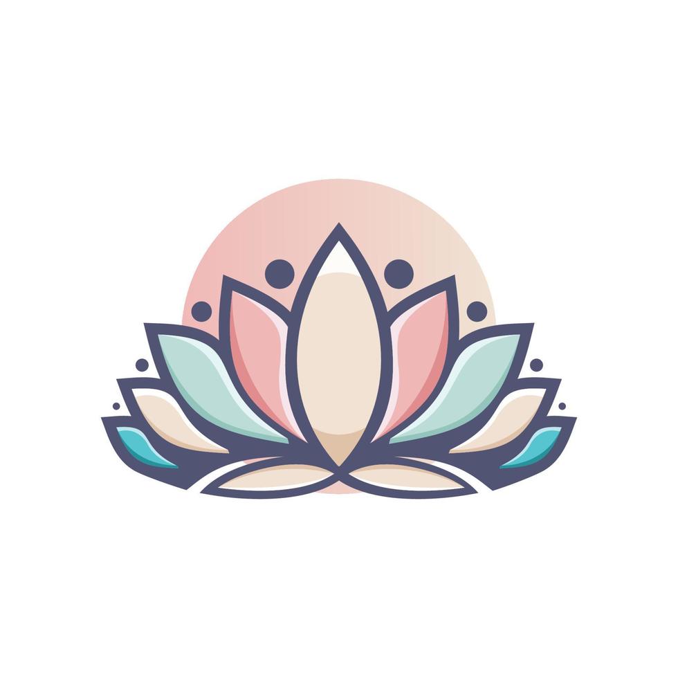 lotus illustration logo vector free vector