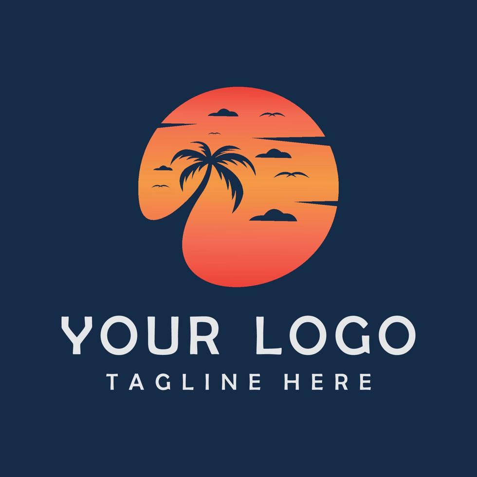 sunset logo design 8824902 Vector Art at Vecteezy