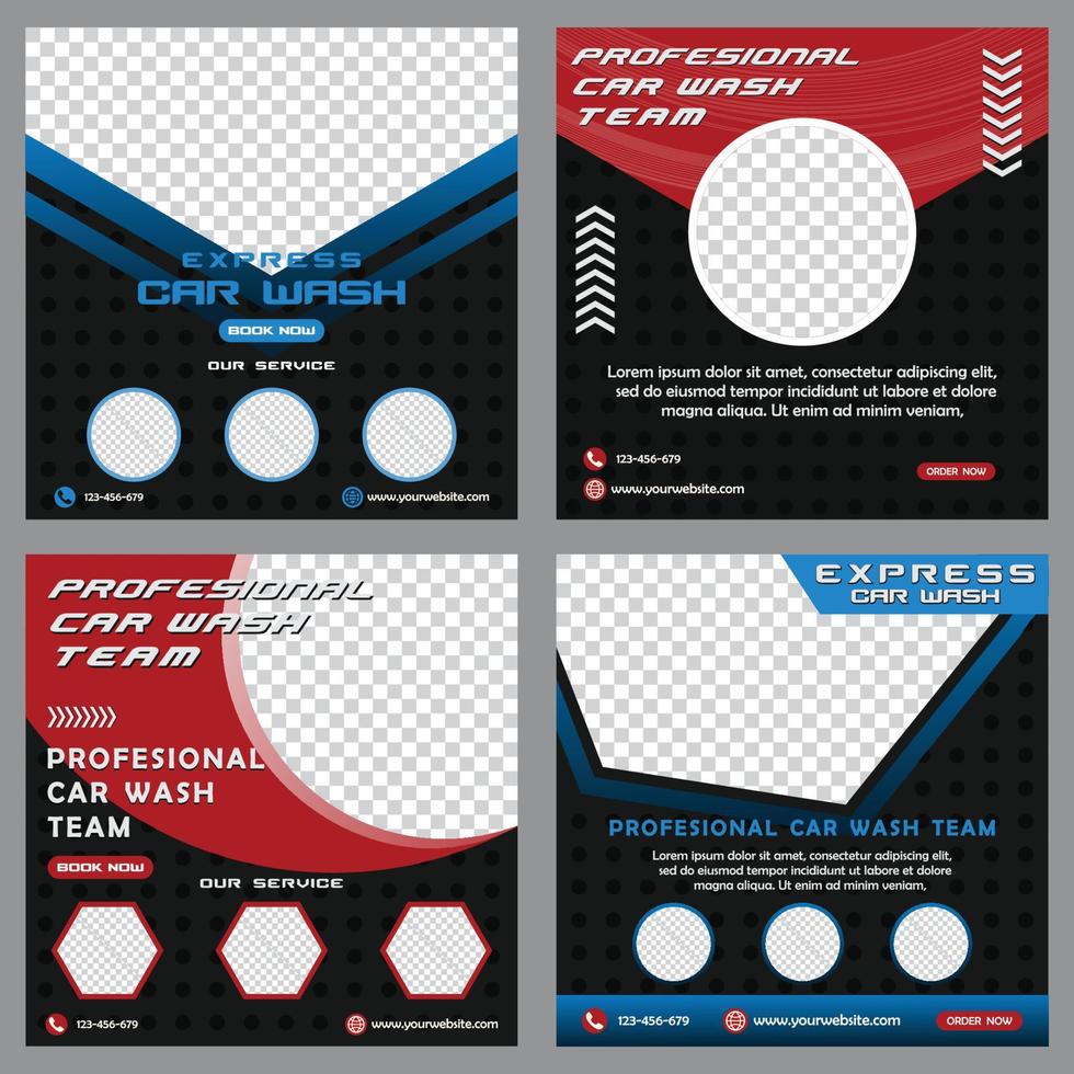 car wash banner template vector