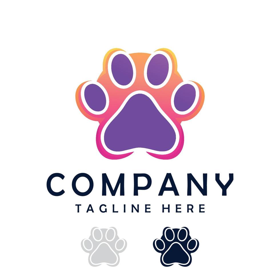 paw animal logo design vector
