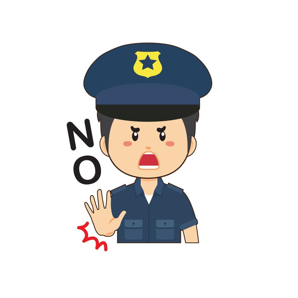 Police Sticker with No Poses vector