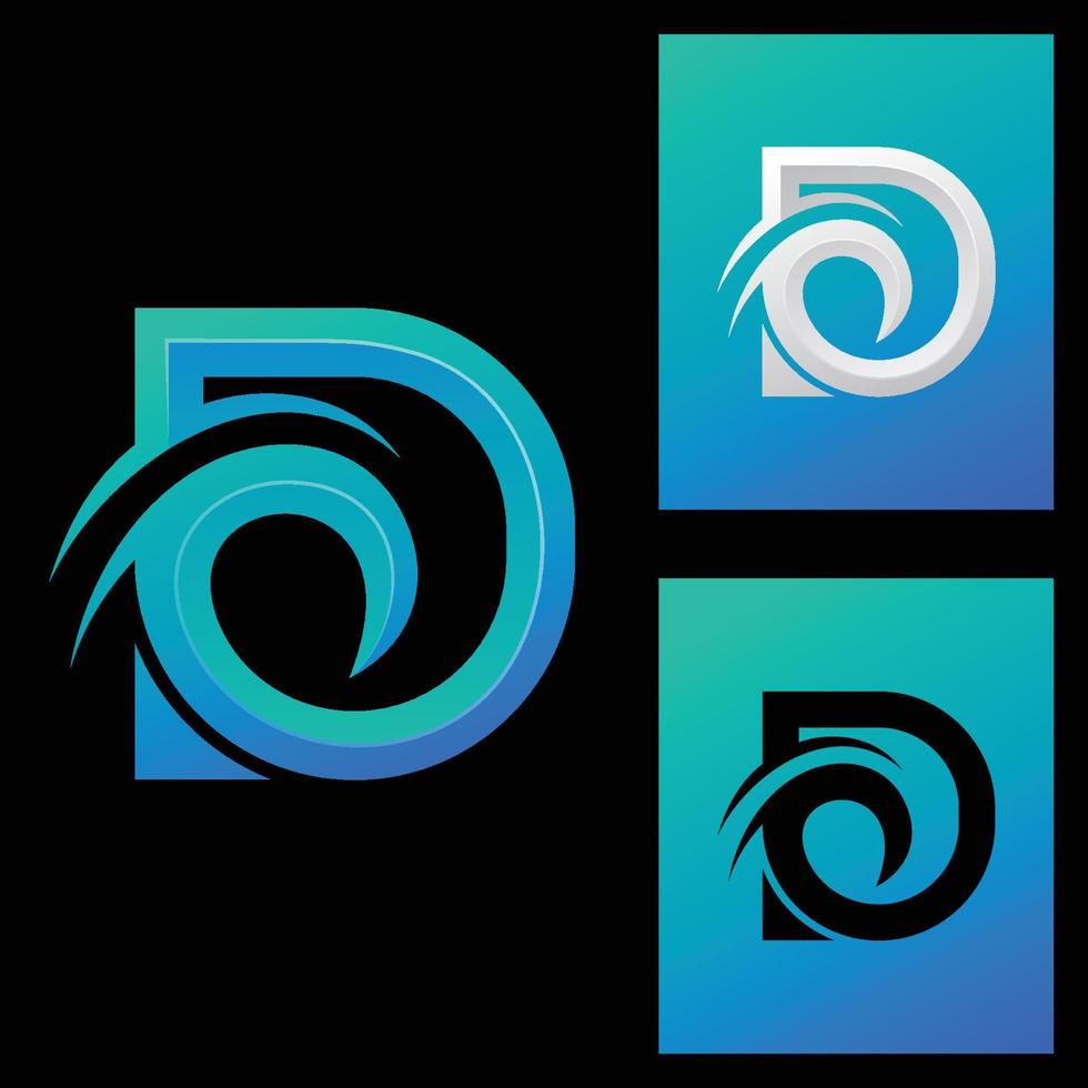 letter D logo concept free vector