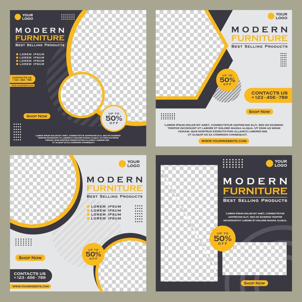 modern furniture banner template vector