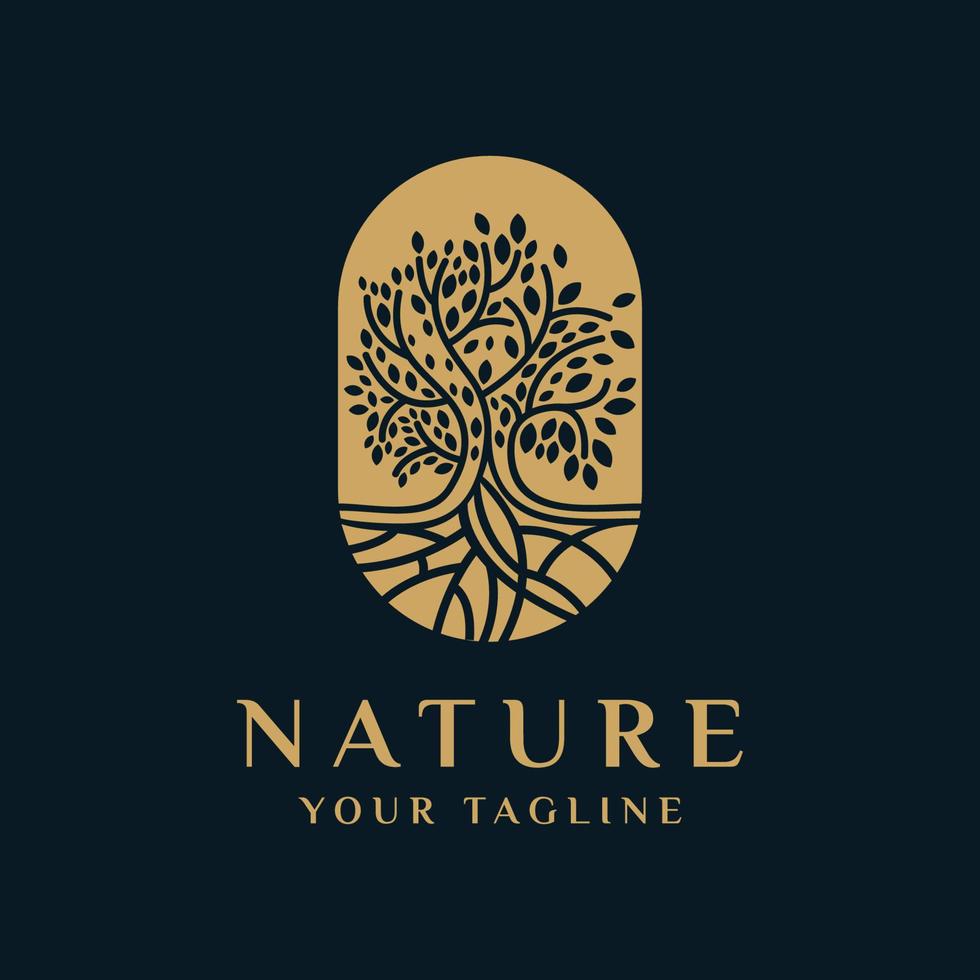 árbol naturaleza logo vector, ilustración descarga gratuita vector