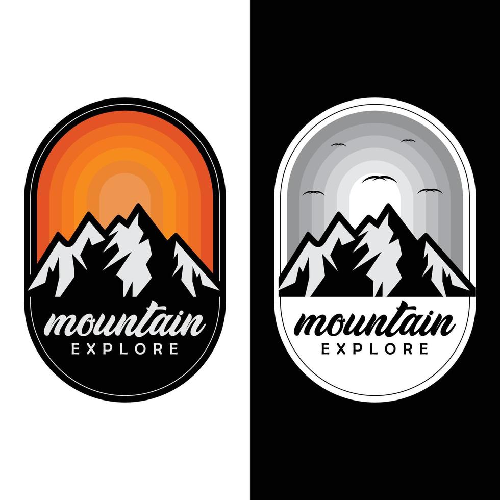 montaña logo arte, vector, ilustración descarga gratuita vector