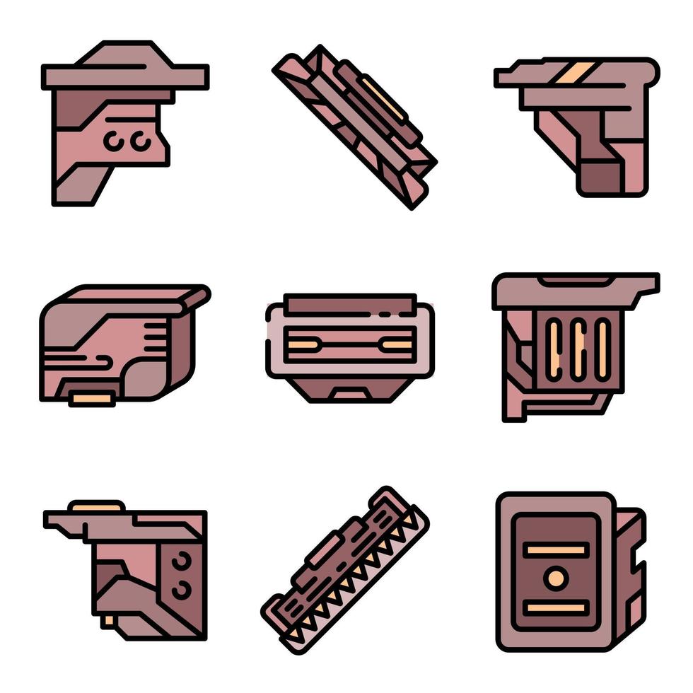 Cartridge icons set vector flat