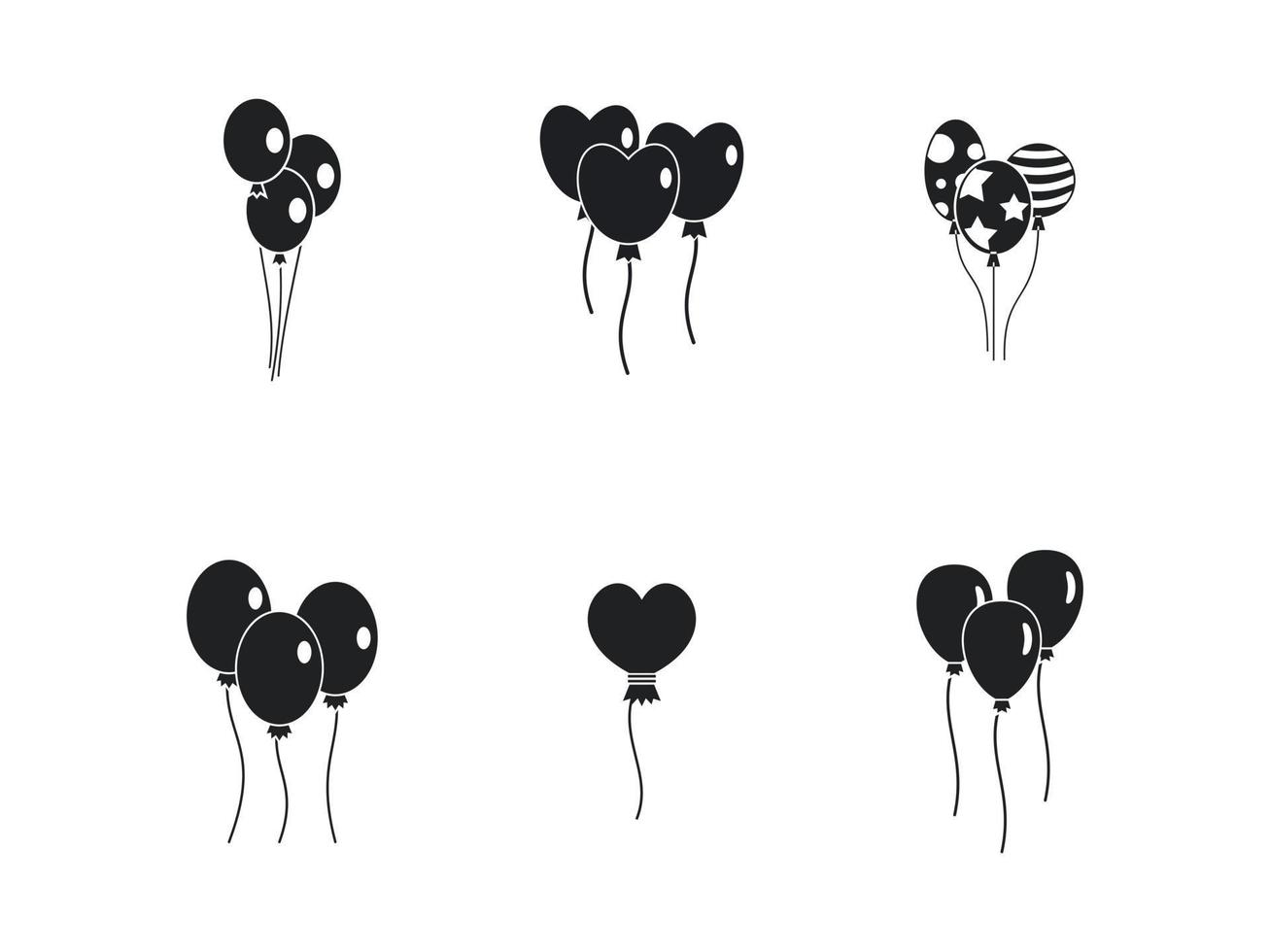 Ballons icon set, simple style vector