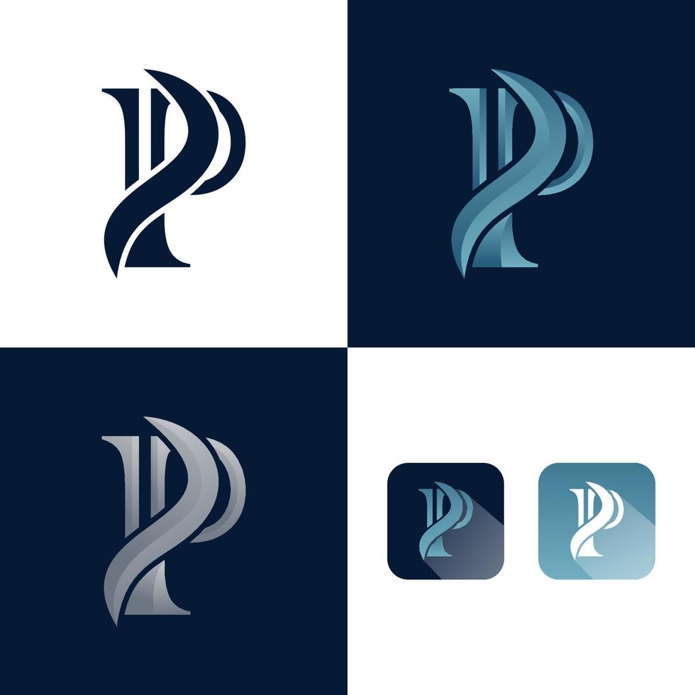p monogram logo free vector