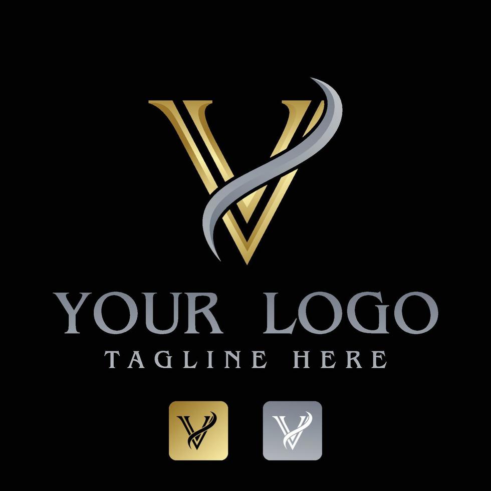 v ideas de logotipos dorados vector