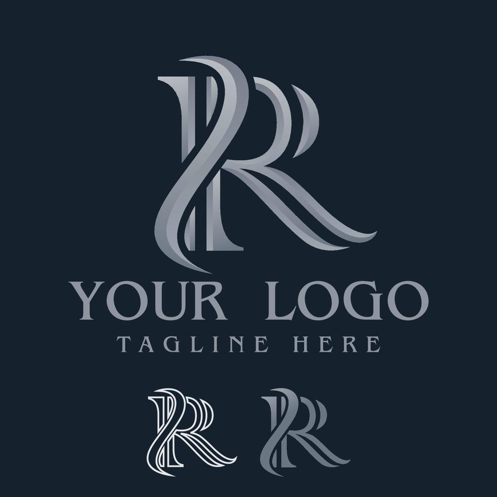 impresionante letra r logo vector libre