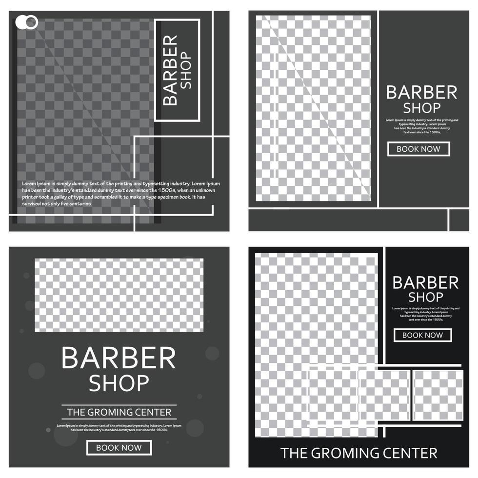 barber shop banner template vector