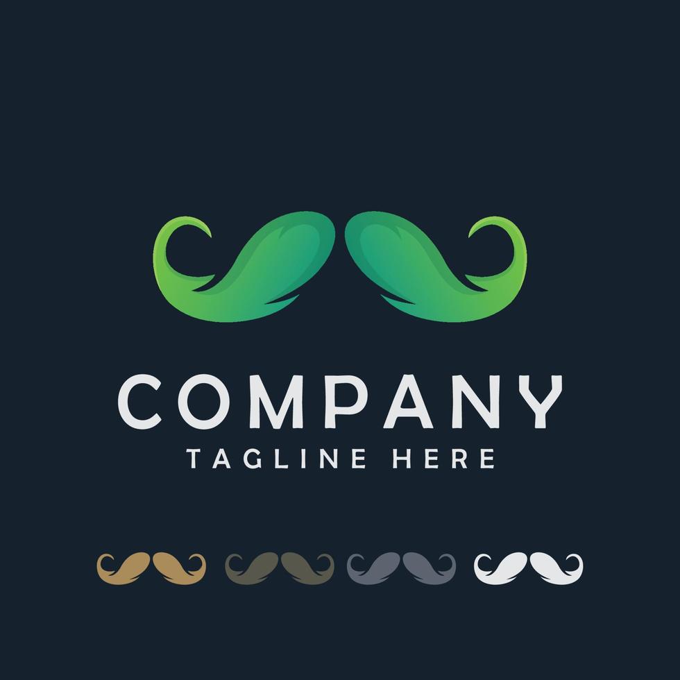 moustache logo design vector