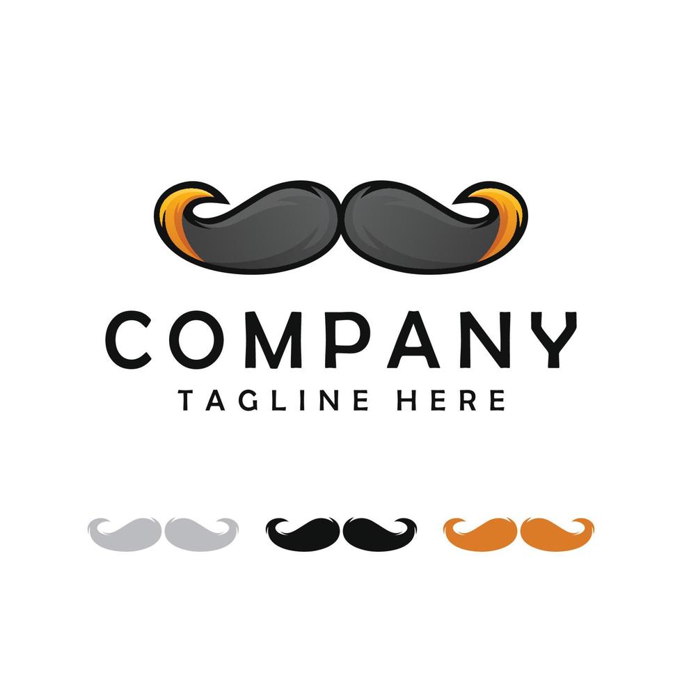 moustache logo design vector