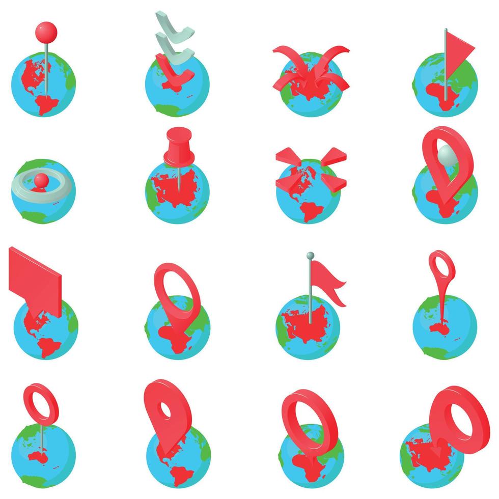 Grade icons set, isometric style vector