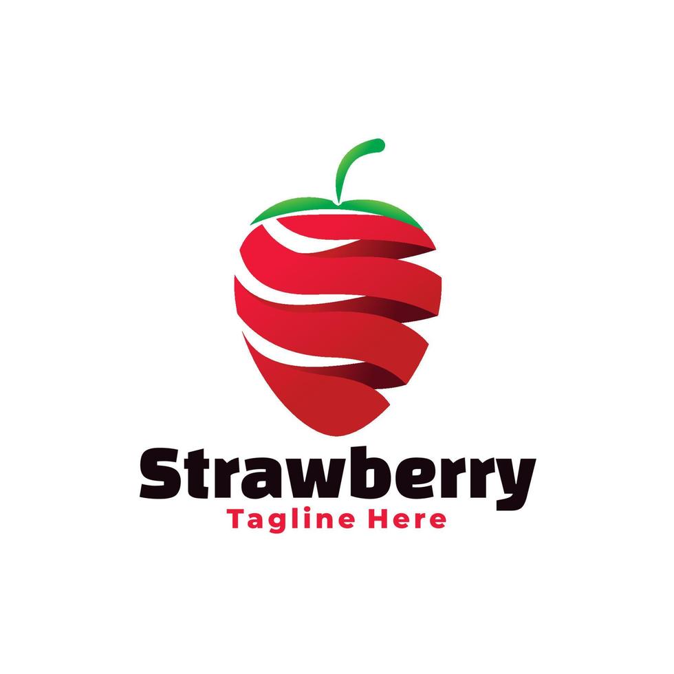 strawberry gradient flat logo vector