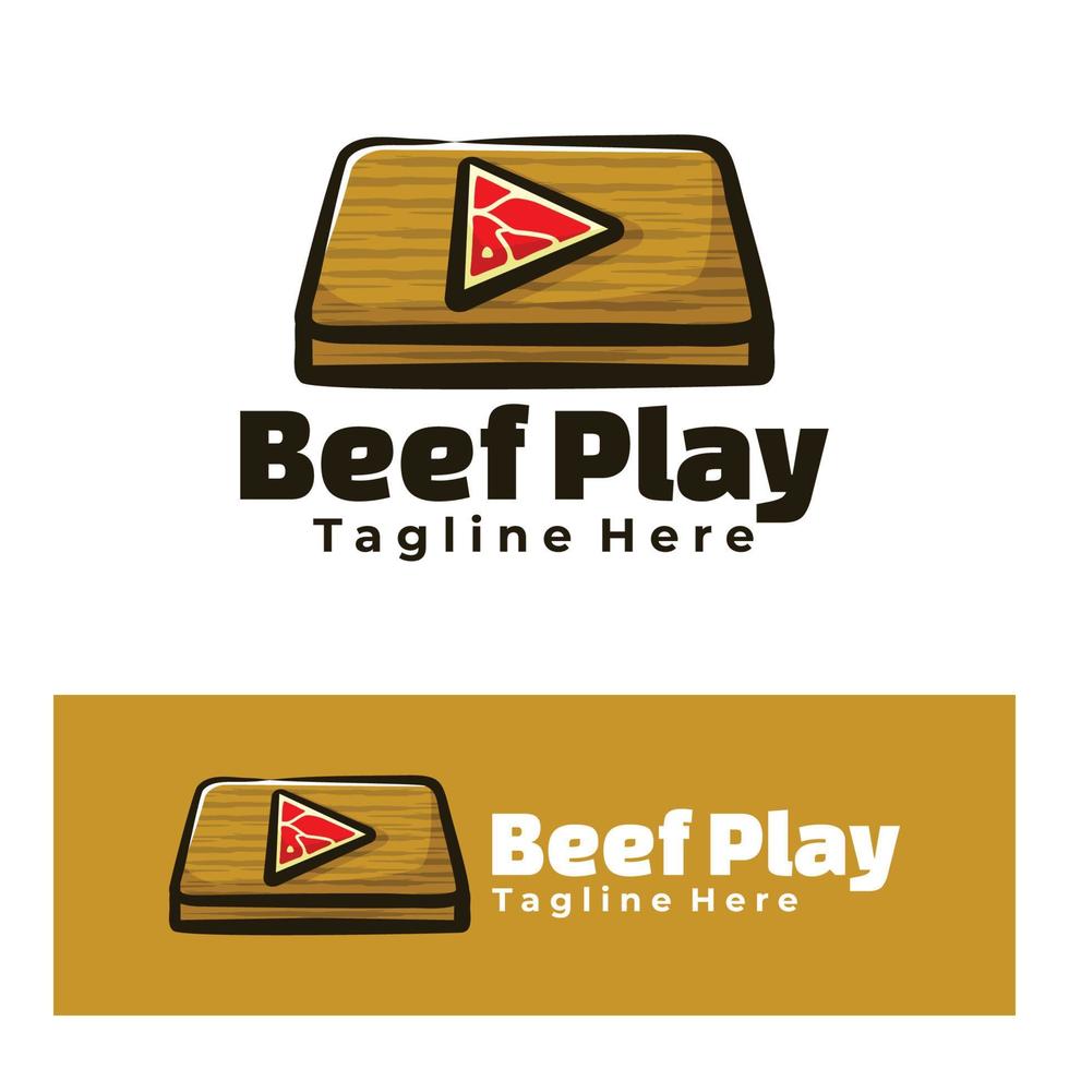 Beef play with wood art illustration vector