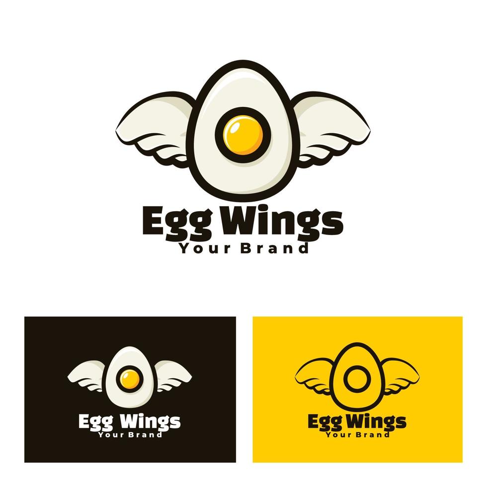 cute egg wings creative art vector