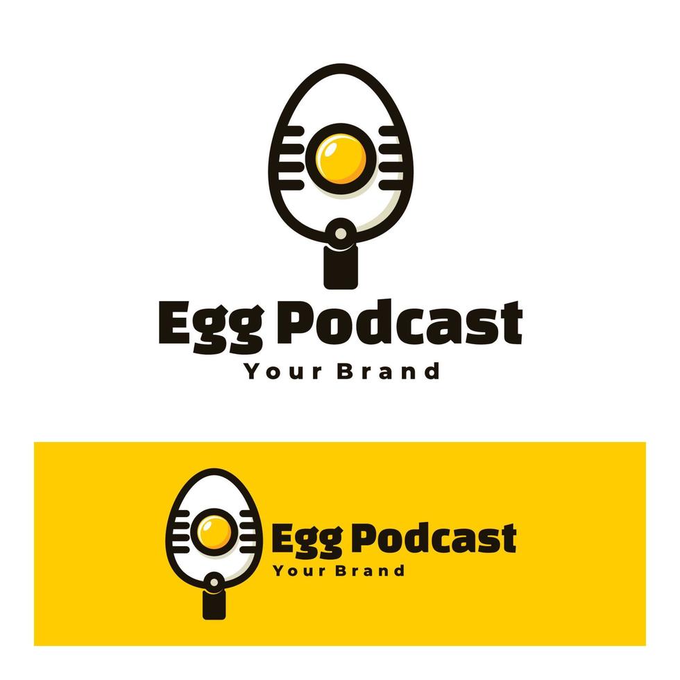 cute egg podcast creative art vector