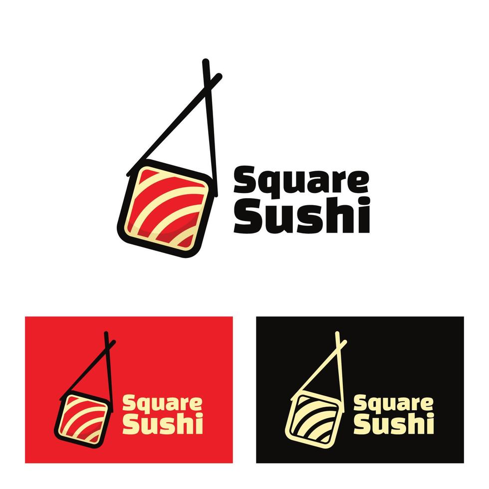 sushi square logo illustration vector