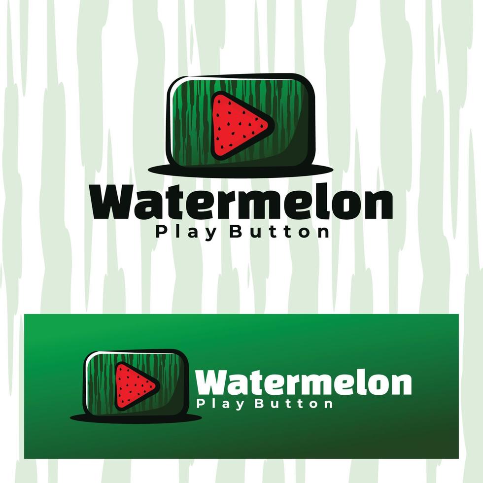 Watermelon youtube play button art illustration vector