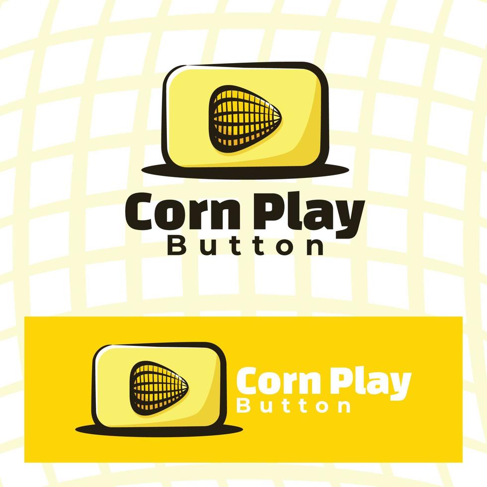 Corn youtube play button art illustration vector