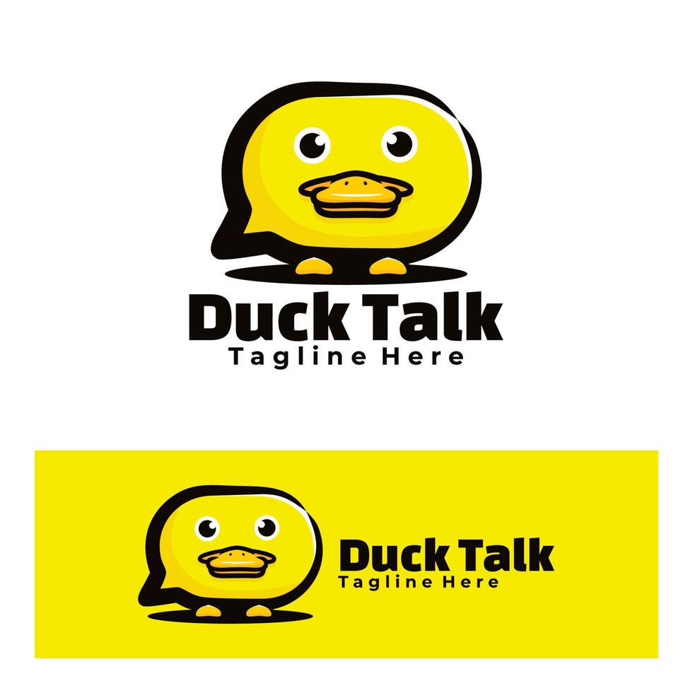 Cute duck talk art illustration vector