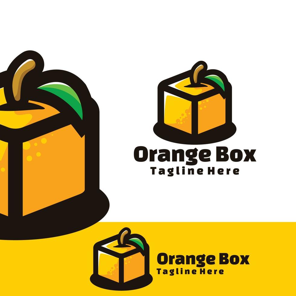 logo caja naranja arte ilustración vector