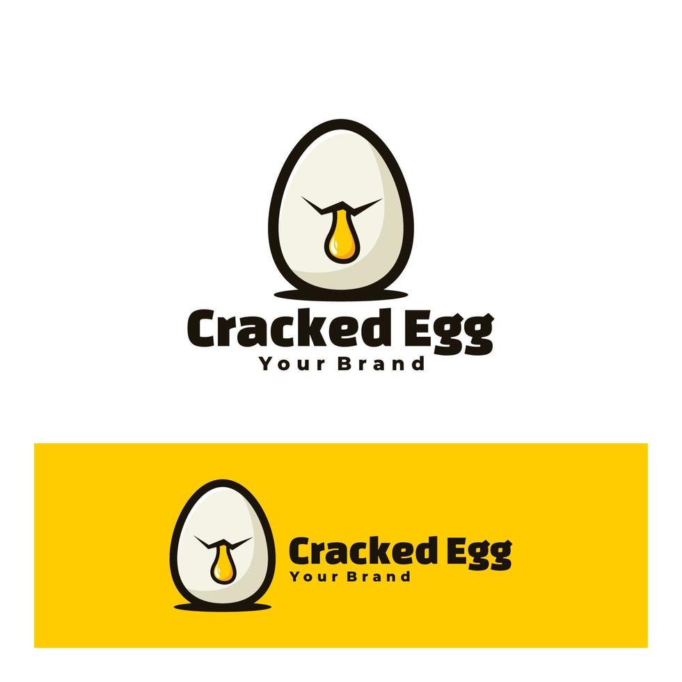 cute cracked egg creative art vector