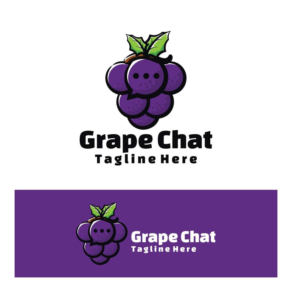 grape chat logo art illustration vector