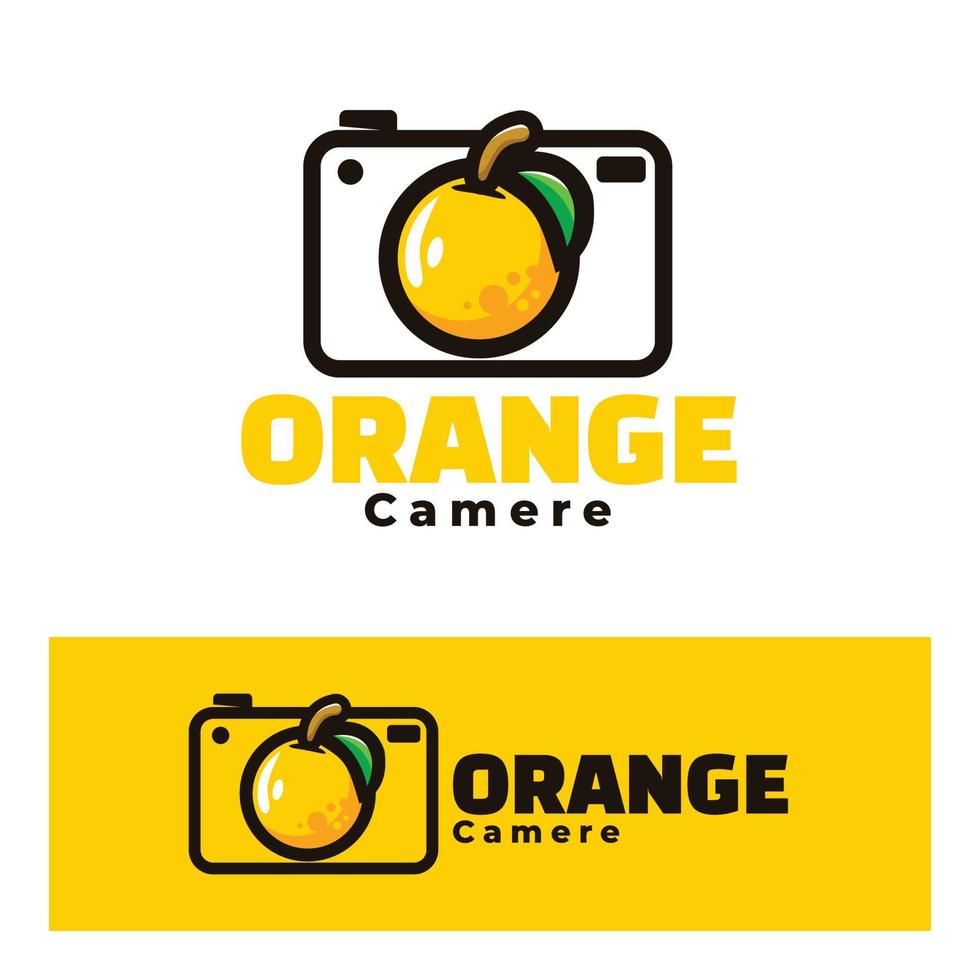 Cute Orange in camera art illustration vector