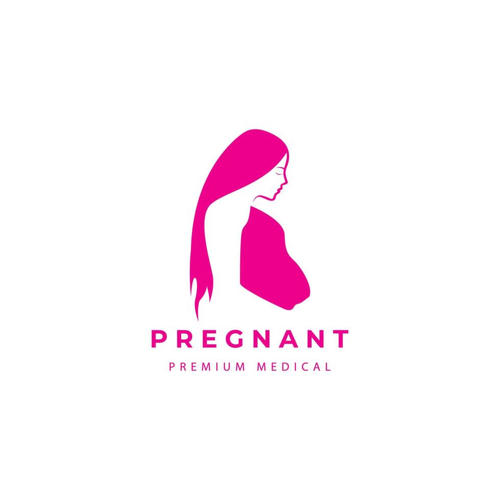 embarazada logo madre nueve meses bebé vector icono ilustración diseño