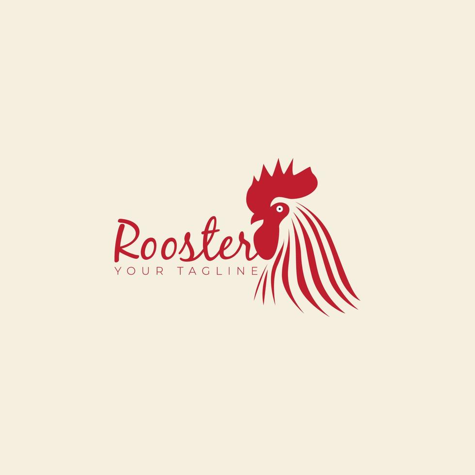 Chicken Head Logo Chicken Logotype Minimalist vector design vector illustration