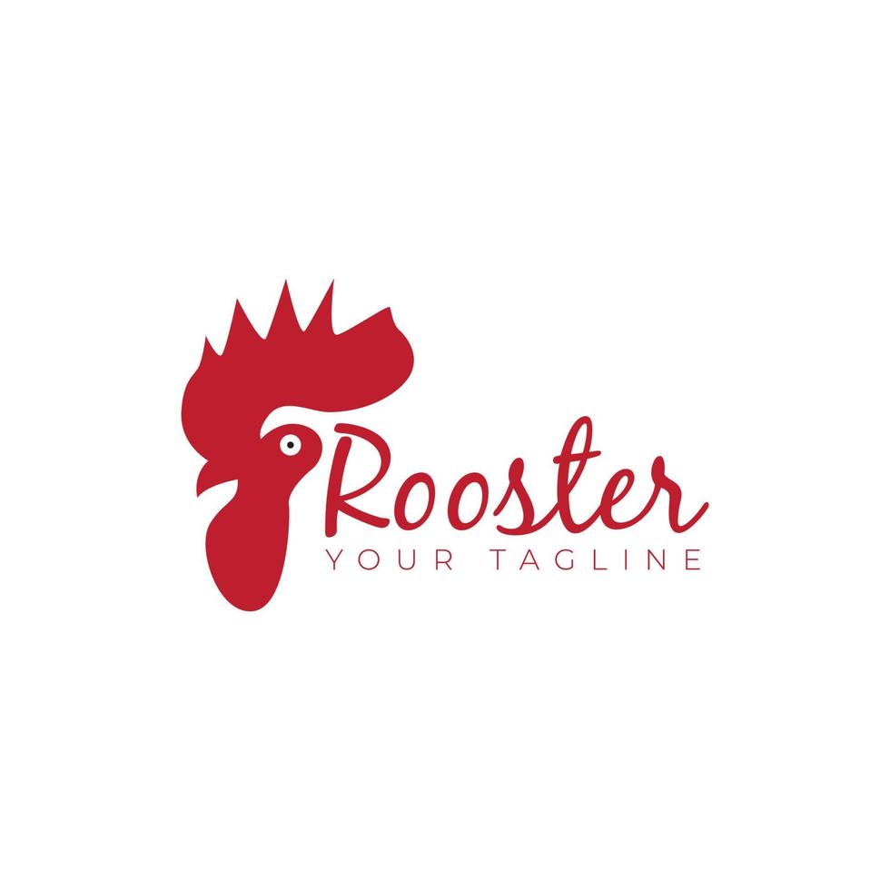 diseño de logotipo de cabeza de pollo para ilustración de vector de restaurante de marca de alimentos