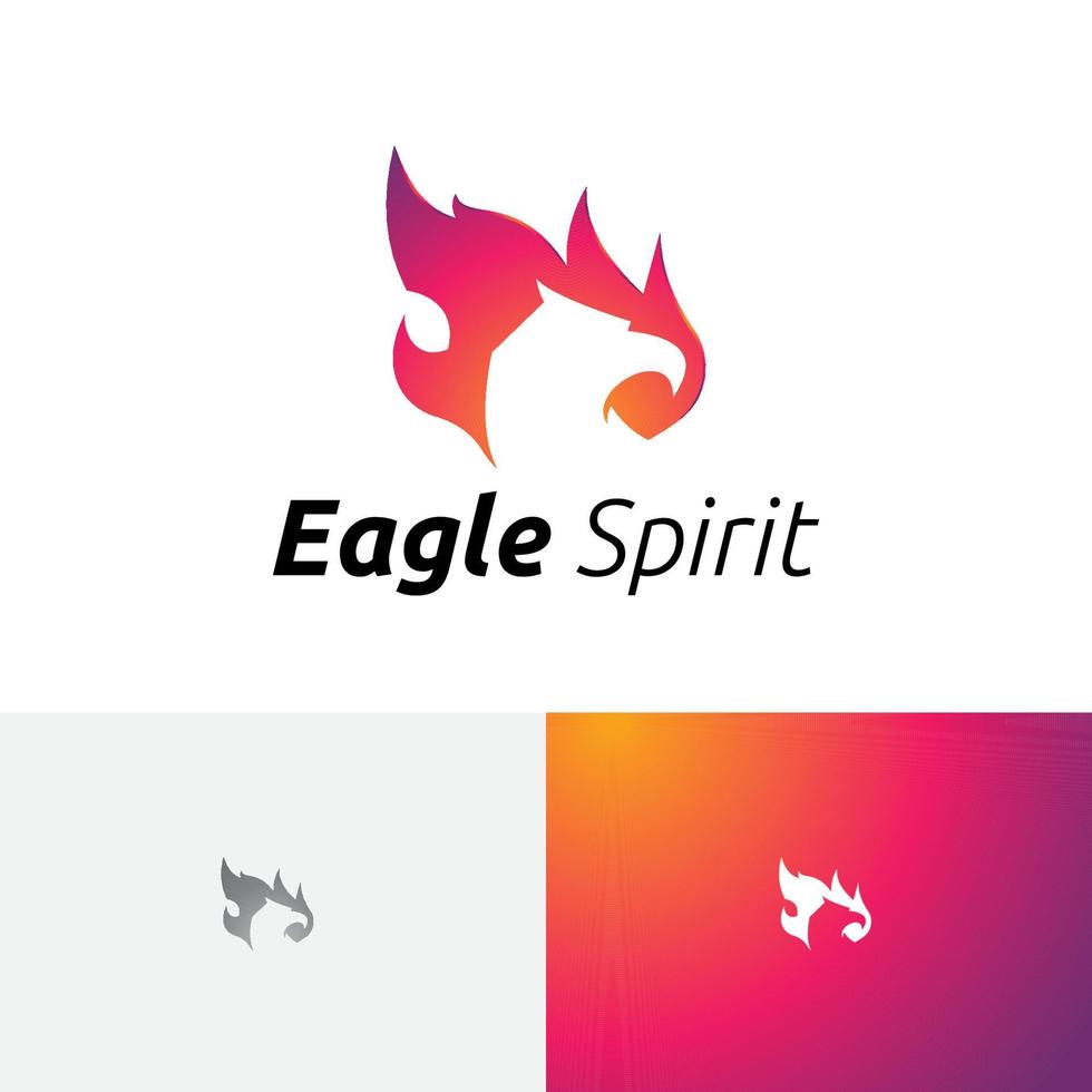 Eagle Spirit Fire Flame Hawk Bird Animal Nature Logo vector