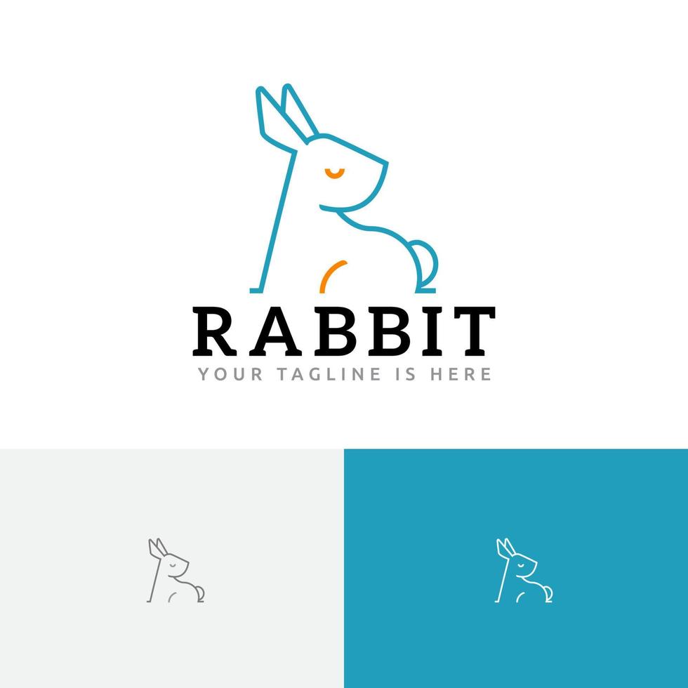 Elegant Rabbit Bunny Hare Monoline Simple Logo vector