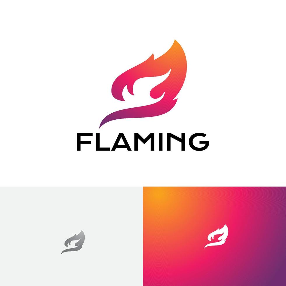 fuego caliente hoja roja llameante logotipo de empresa simple vector